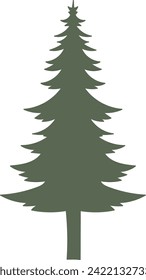 Fir Tree Silhouette Vector Illustration