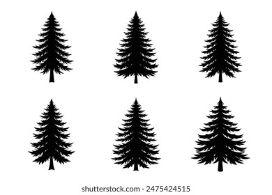 fir tree silhouette vector illustration.