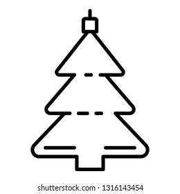 Fir tree toy icon. Outline fir tree toy vector icon for web design isolated on white background