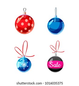 Fir tree toys icon set. Cartoon set of fir tree toys vector icons for web design isolated on white background