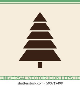 Fir tree vector icon.
