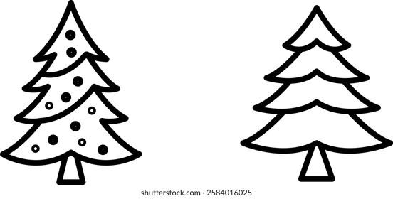 "Fir Tree Vector Icon Representing Evergreen Nature, Forests, and Winter Landscapes"