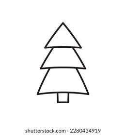 Fir tree vector line icon. Tree flat sign design. Christmas tree symbol isolated pictogram. UX UI linear icon outline sign