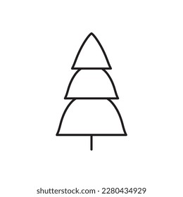 Fir tree vector line icon. Tree flat sign design. Christmas tree symbol isolated pictogram. UX UI linear icon outline sign