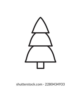 Fir tree vector line icon. Tree flat sign design. Christmas tree symbol isolated pictogram. UX UI linear icon outline sign