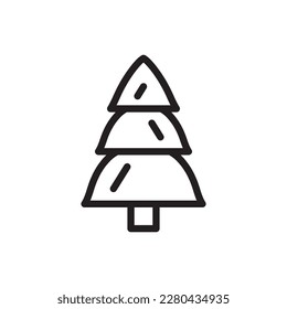 Fir tree vector line icon. Tree flat sign design. Christmas tree symbol isolated pictogram. UX UI linear icon outline sign