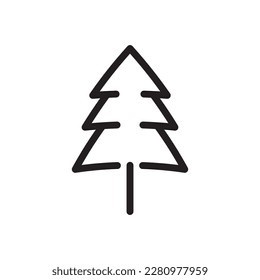 Fir tree vector line icon. Tree flat sign design. Christmas tree symbol isolated pictogram. UX UI linear icon outline sign