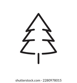 Fir tree vector line icon. Tree flat sign design. Christmas tree symbol isolated pictogram. UX UI linear icon outline sign