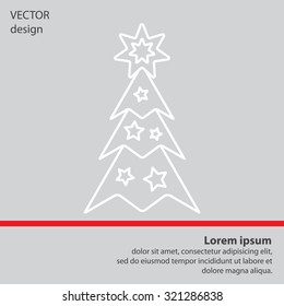 Fir tree vector line icon.