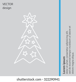 Fir tree vector line icon.
