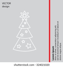 Fir tree vector line icon.