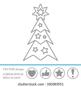 Fir tree vector line icon.