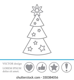 Fir tree vector line icon.