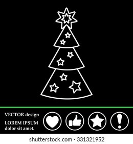 Fir tree vector line icon.