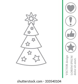 Fir tree vector line icon.