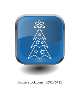 Fir tree vector line icon.