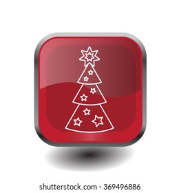 Fir tree vector line icon.