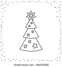 Fir tree vector line icon.