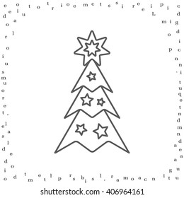 Fir tree vector line icon.