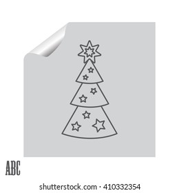 Fir tree vector line icon.