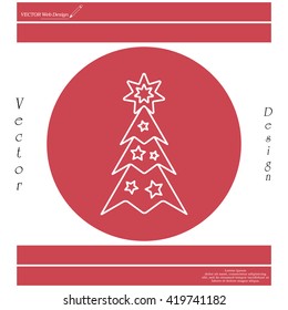 Fir tree vector line icon.