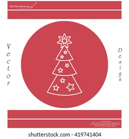 Fir tree vector line icon.