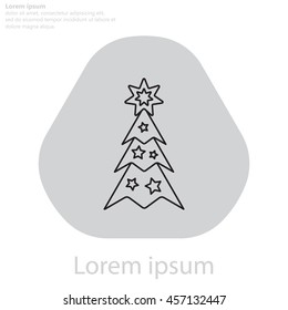 Fir tree vector line icon.