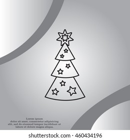 Fir tree vector line icon.
