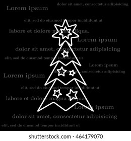 Fir tree vector line icon.