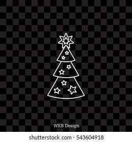 Fir tree vector line icon.