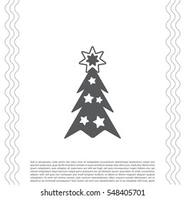 Fir tree vector line icon.
