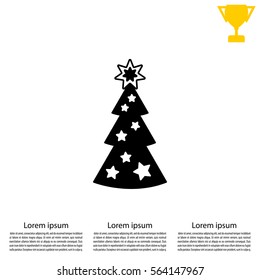 Fir tree vector line icon.