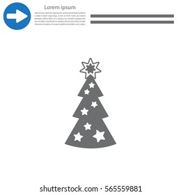 Fir tree vector line icon.
