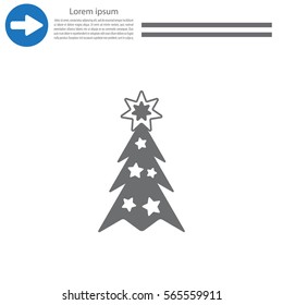 Fir tree vector line icon.