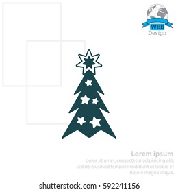 Fir tree vector line icon.