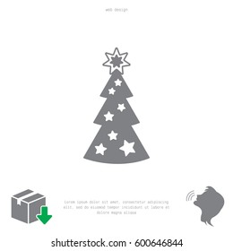 Fir tree vector line icon.