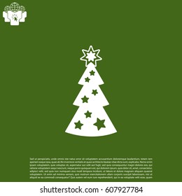 Fir tree vector line icon.