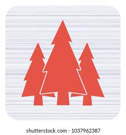 Fir Trees forest flat icon  