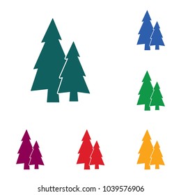 Fir Trees forest flat icon 