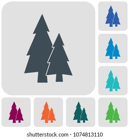 Fir Trees forest flat icon 