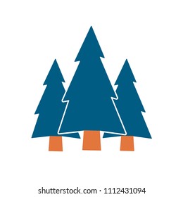 Fir Trees forest flat icon  