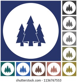 Fir Trees forest flat icon  