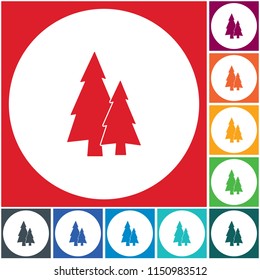 Fir Trees forest flat icon 