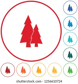 Fir Trees forest flat icon 