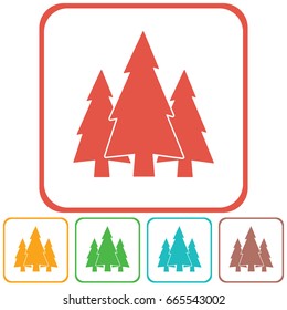 Fir Trees forest flat icon  