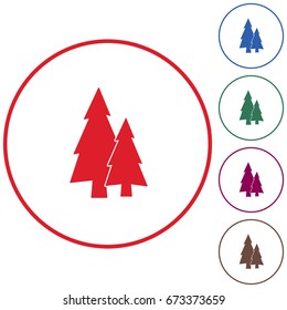 Fir Trees forest flat icon 