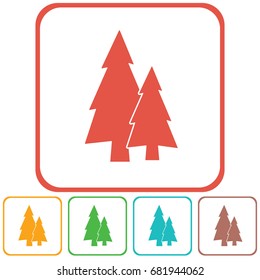 Fir Trees forest flat icon 