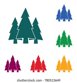 Fir Trees forest flat icon  