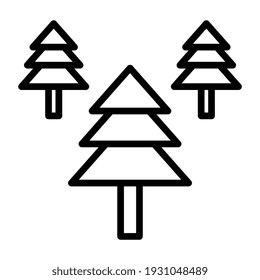 Fir trees icon in outline design