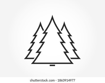 fir trees line icon. Christmas and New Year design element in simple style